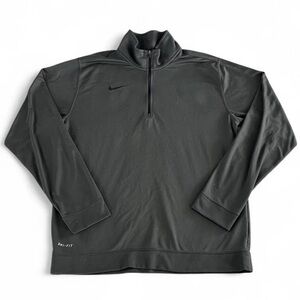 Nike Men's Dri-Fit Thermal Grey Quarter Zip Long Sleeve Athletic Fleece Size M